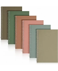 Danrong 2 Subject Spiral Notebooks College Ruled 100 Sheets Durable Pocket Divider Bulk for Office School Home