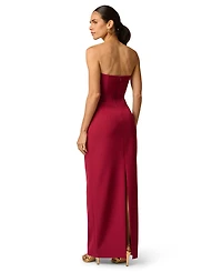 Adrianna Women's Stretch Strapless Crepe Long Dress