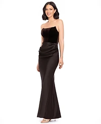 Betsy & Adam Women's Strapless Velvet Corset Dress