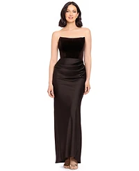 Betsy & Adam Women's Strapless Velvet Corset Dress