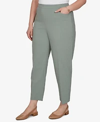 Alfred Dunner Plus Provence Millennium Flat-Front Pull-On Cropped-Ankle Pants