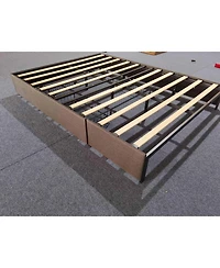 Gaomon Upholstered Metal Platform Bed Frame with Under-Basket Storage