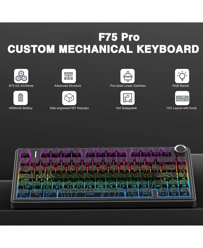 Lofree F75 Pro Wireless Hot-Swappable Mechanical Gaming Keyboard