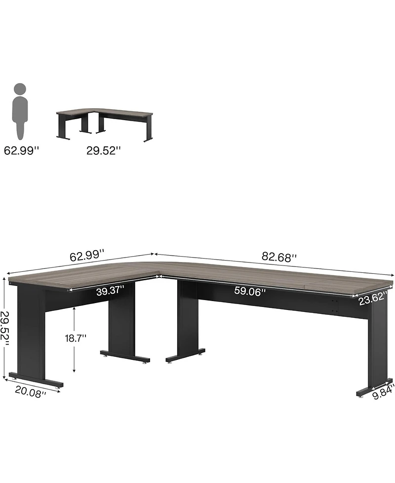Tribesigns 83" L-Shaped Executive Desk