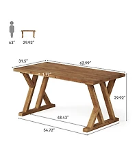Tribesigns 63" Solid Wood Executive Desk,Computer Desk,Writing Table