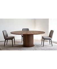 43.3' /59 ' Adjustable-Size Round Dining Table, Seats 4-6 People, Table with Slatted Legs, Suitable for Kitchens and Living Rooms
