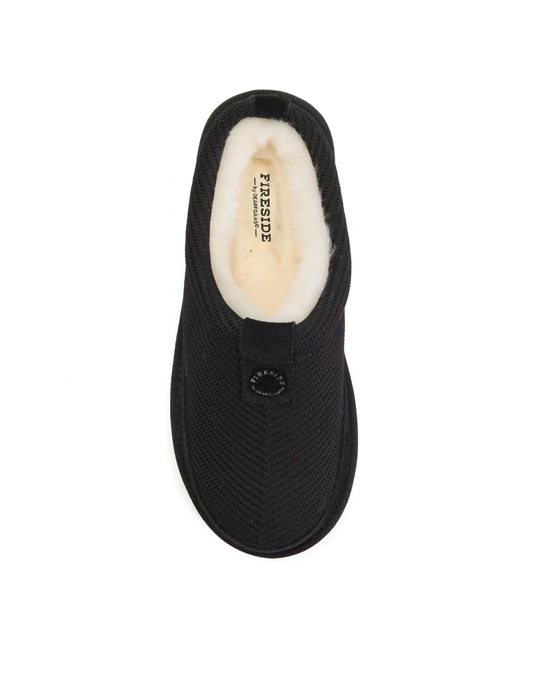 Dearfoams Women's Fireside by Greta Sport Knit Twill Clog Water Repellent Slippers