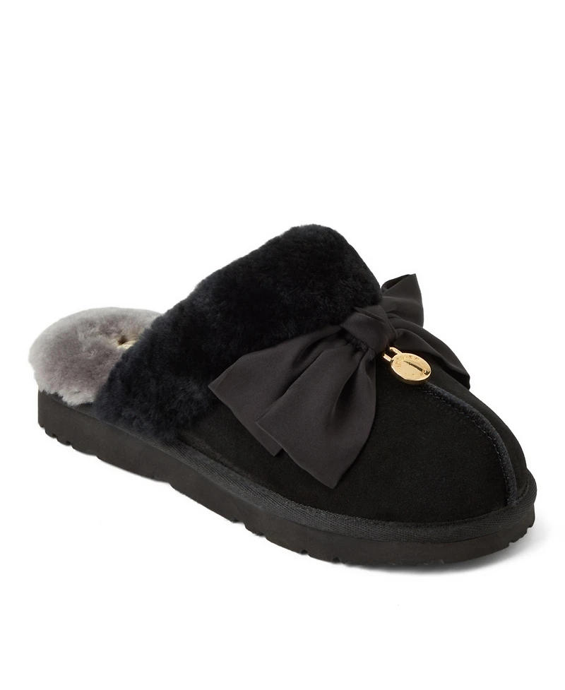 Dearfoams Women's Fireside by Sydney Dream Bow Scuff Slippers