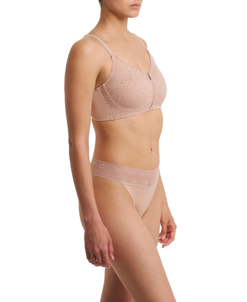 Natori Women's Pretty Smooth Zip Front Pocketed Mastectomy Wireless Bra