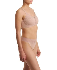 Natori Women's Pretty Smooth Zip Front Pocketed Mastectomy Wireless Bra
