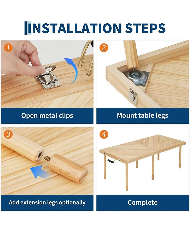 44"x22" Wood Folding Picnic Table