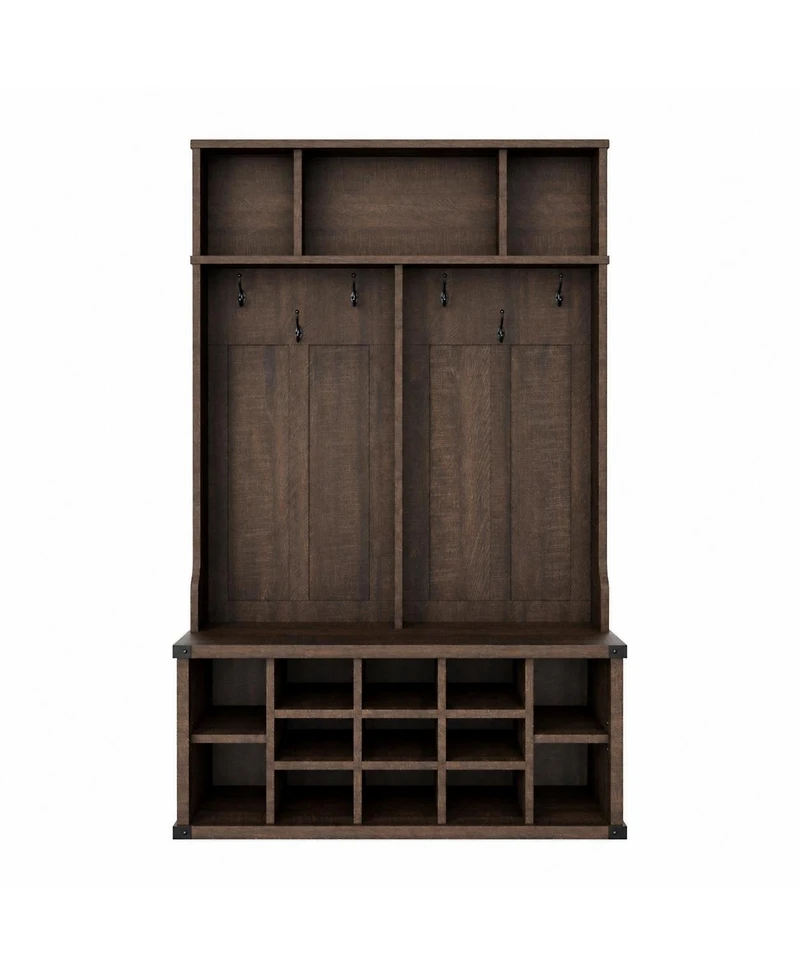 Extra Large 51" Hall Tree with Bench and Shoe Storage