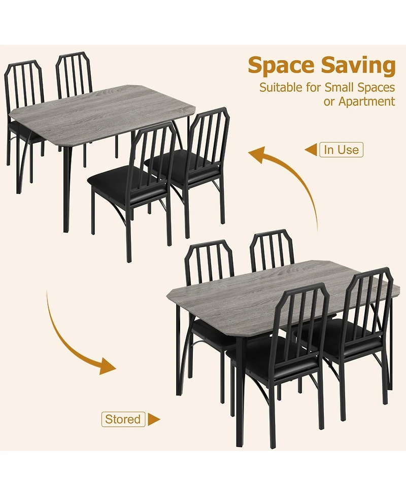 Space-Saving 5-Piece Dining Table Set