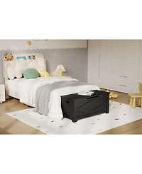 Storage Chest Bench with Safety Hinges, 39 Inch 300 Lbs Capacity Farmhouse Toy Blanket Storage Organizer for Entryway, Bedroom, Living Room