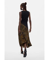Desigual Women's Midi Dress Combined flocked
