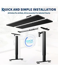 47"x24" Electric Height Adjustable 2-Fold Sit-Stand Desk