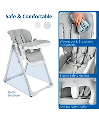 Baby High Chair, Multifunctional Infant Highchairs with Adjustable Height and Recline, Foldable Dining Chair for Babies and Toddlers