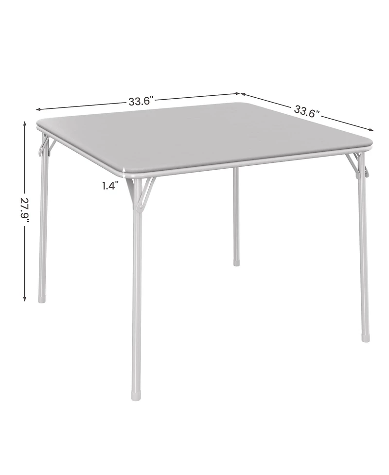 5-Piece Folding Dining Set with 4 Pu Upholstered Chairs Space-Saving Metal Frame for Kitchen Dining Room Office Camping