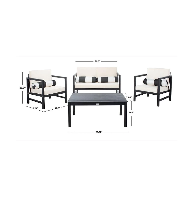 Montez 4 Pc Outdoor Set With Accent Pillows