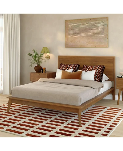 Plank+Beam Linea Tambour Queen Bed, Pecan