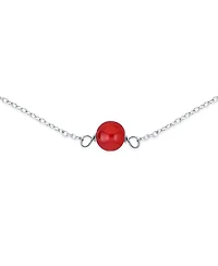Bling Jewelry Tin Cup Red Carnelian Necklace Chain Station .925 Sterling Silver 18 Inch