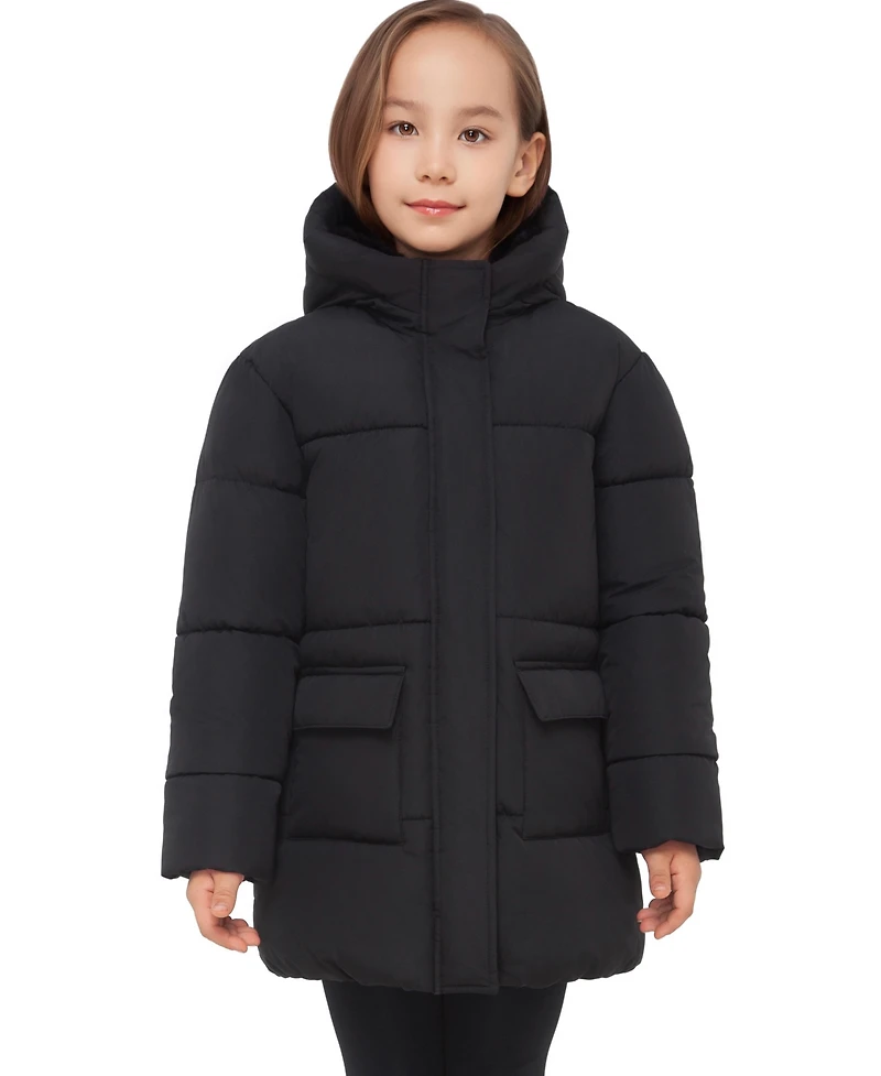 Rokka&Rolla Girls' Madison Longline Hooded Puffer Jacket, Sizes 4-18