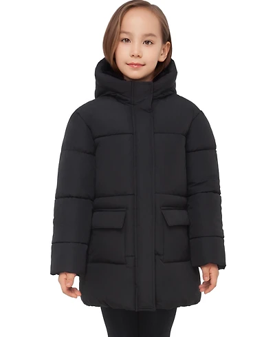 Rokka&Rolla Girls' Madison Longline Hooded Puffer Jacket, Sizes 4-18