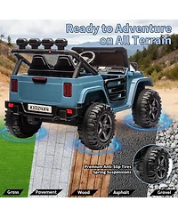 Double Seat 24V Kids Ride On Suv Toy Ages 3-8, 4WD Battery Powered Electric Car with Remote, Outdoor Driving, Light Blue