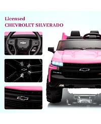 2 Seater Ride On Truck, Licensed Chevrolet Silverado, 3-Speed Electric Car with Remote Control, Spring Suspension, MP3 Music, Led Light for Kids 3-8