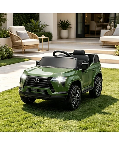 42 Inch Licensed Lexus Ride On Car, 12V Kids Electric Vehicle with Remote Control and Led Lights, Red/Green/Gray/Black/White, Ages 3-6