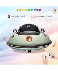 12V Kids Ride On Bumper Car, Battery Powered 360degree(s) Spin Toy with Dual Motors for Indoor Outdoor Fun, Blue/Green/Pink/White, Ages 3-6