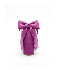 Forever and Always Shoes Women's Arielle Bow Ankle Strap Block Heel Pump