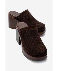 Forever and Always Shoes Women's Dejas Leather Platform Block Heel Sandal