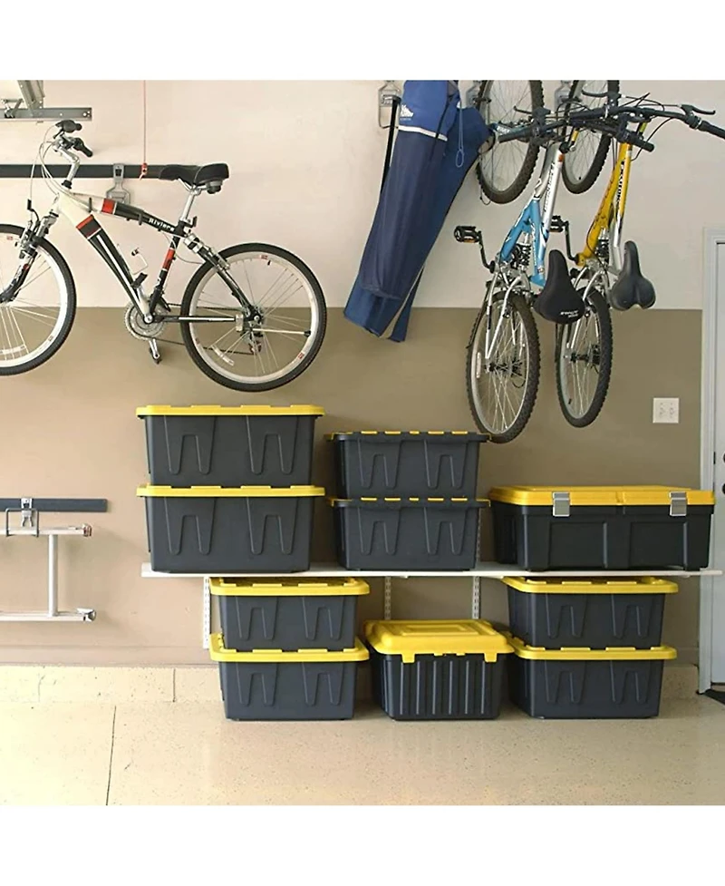 Homz Durabilt Heavy Duty 27 Gallon Plastic Organizer Storage Bin Tote (2 Pack)