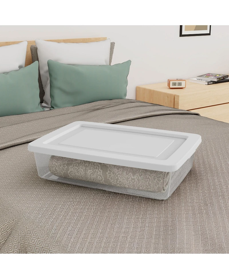 Sterilite 28 Qt Storage Box, Stackable Plastic Container Home Organizer