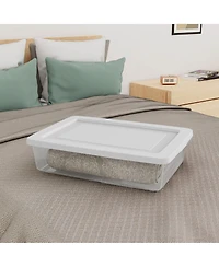 Sterilite 28 Qt Storage Box, Stackable Plastic Container Home Organizer