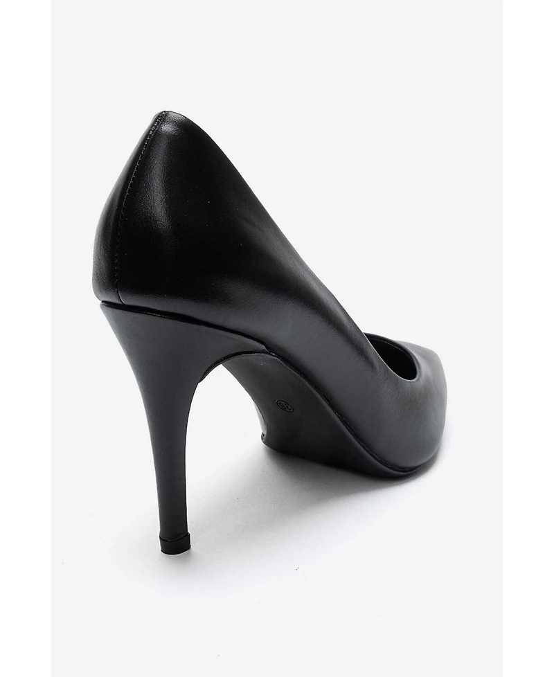 Forever and Always Shoes Women's Moriel Leather Stiletto Pump
