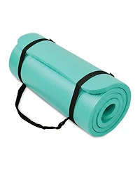 BalanceFrom Yoga Mat, 1-Inch Extra Thick Exercise Pilates Workout Mat, Aqua Blue