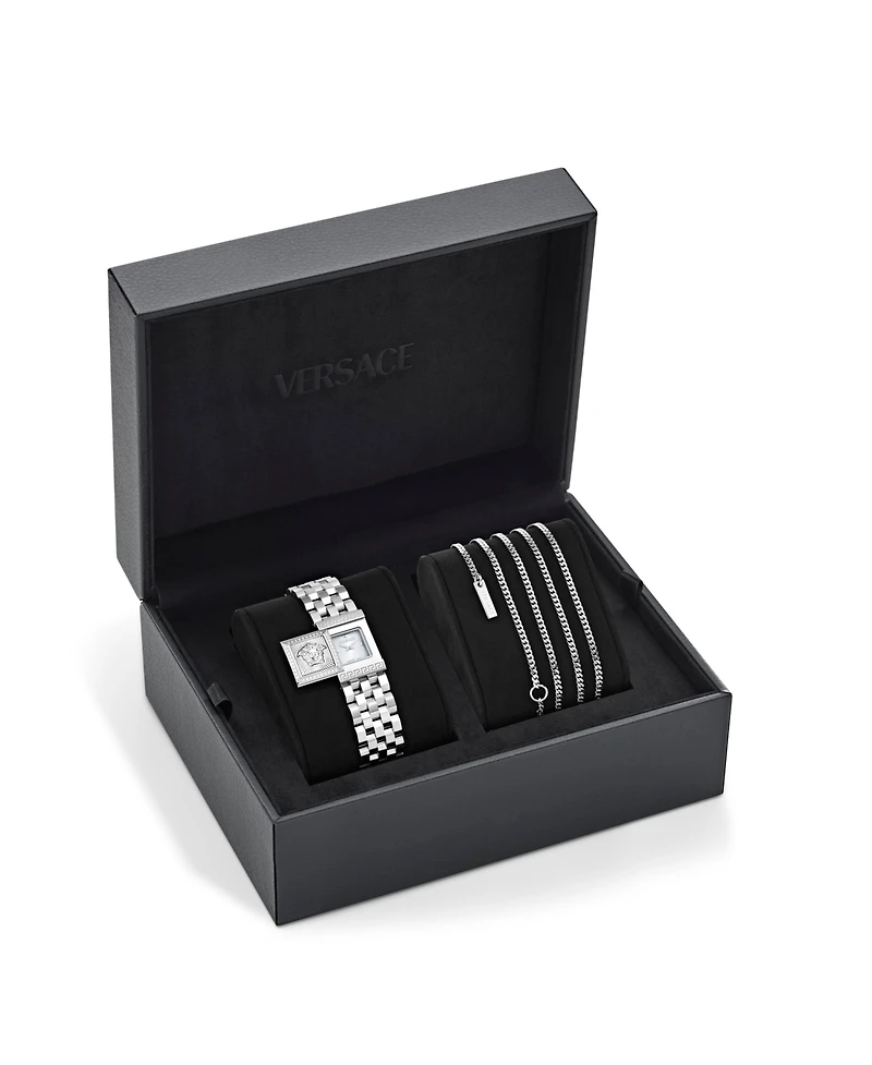 Versace Women's Reveal Precious Silver Stainless Steel Bracelet Watch 18x25mm