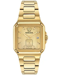 Versace Men's Greca Edge Silver Stainless Steel Bracelet Watch 38x49mm