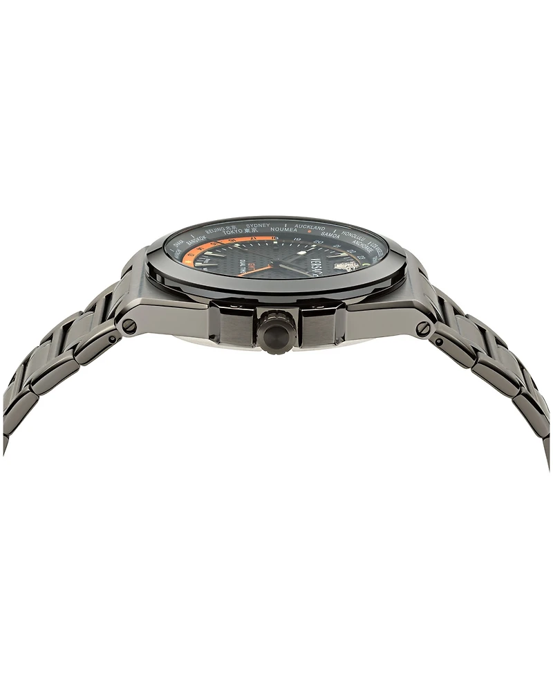 Versace Men's Greca Reaction Gmt Ip Yellow Gold Stainless Steel Bracelet Watch 41mm