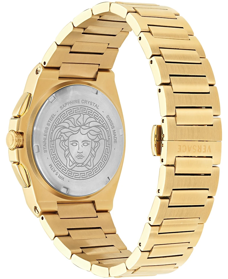 Versace Men's Tolomeo Chrono Silver Stainless Steel Bracelet Watch 40x49mm
