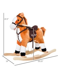 Yobtop Toddler Plush Rocking Horse with Realistic Sounds, 88 lb. Capacity, Ages 3+