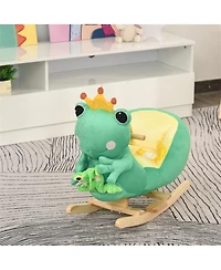 Yobtop Frog Style Rocker Soft Plush Fabric Music Rocking Horse Toy, Ages 18-36 Months