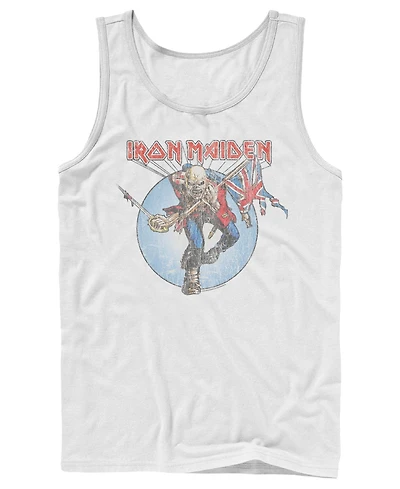 Fifth Sun Men's Iron Maiden Trooper Eddie Distressed Graphic Tank Top