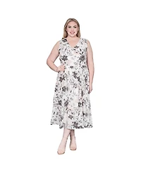 Standards & Practices Women's Floral-Print V-Neck A-Line Dress