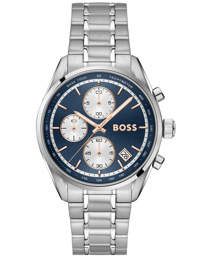 Hugo Boss Men's Grand Prix Quartz Chrono Stainless Steel Watch 38mm