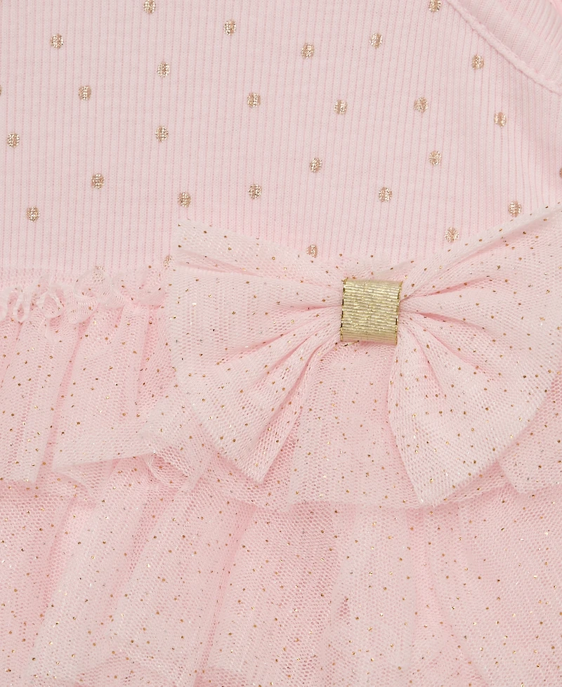 Little Me Baby Girls' Dot Shine Tutu Top, Leggings and Headband, 3-Piece Set