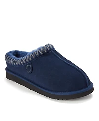 Dearfoams Men's Grafton Genuine Shearling Clog Slipper with Embroidery