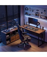 Tribesigns 55" L-Shaped Desk with Mobile File Cabinet